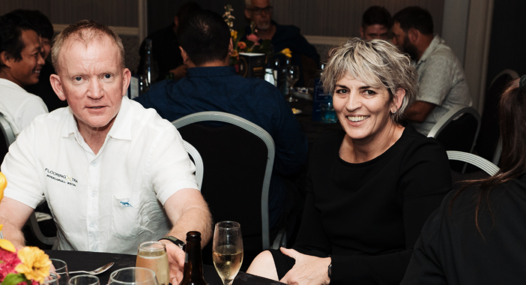 Chris and Rebecca the Directors of Invercargill and Winton Flooring Xtra at the FloorNZ Excellence Awards
